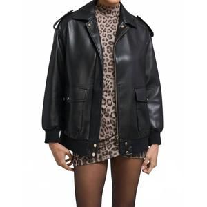 NEW GENERATION LOVE axel vegan leather jacket in black